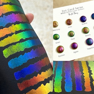 BOLD SERIES dot card color shift handmade colorshift watercolor chameleon watercolour paints