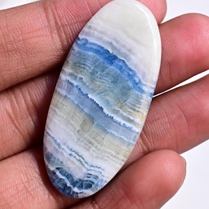 Blue Scheelite Cabochon - 40 ct. Natural Scheelite Gemstone 45mm, Polished Healing Crystal for Jewelry Making, Unique Collector’s Stone