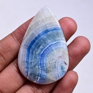 Blue Scheelite Cabochon - 82 ct. Natural Scheelite Gemstone 51mm, Polished Healing Crystal for Jewelry Making, Unique Collector’s Stone