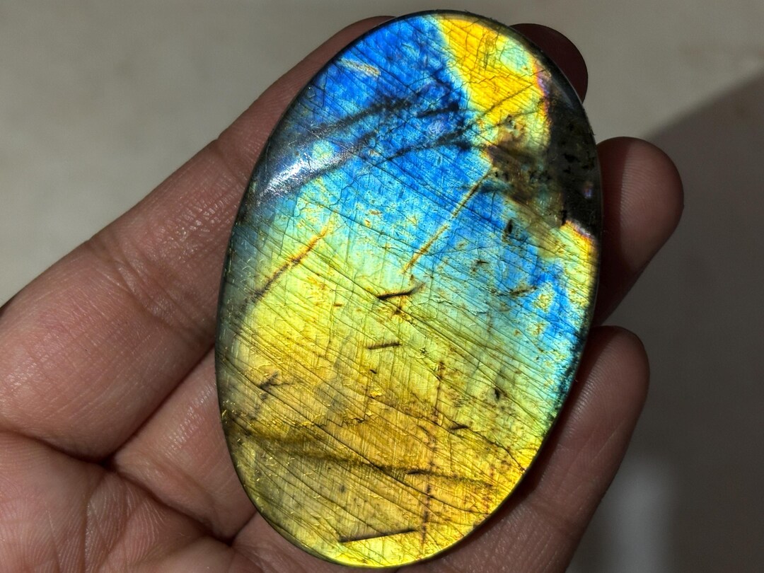 Spectrolite Color Spectrolite Cab Rare Finish Labradorite Gemstone With Vibrant Play of ...