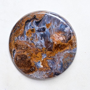 Pietersite Cabochon 62 ct.  Natural 37mm Blue Pietersite Gemstone, Rare Chatoyant Stone for Jewelry Making, Polished Round Gem Cab