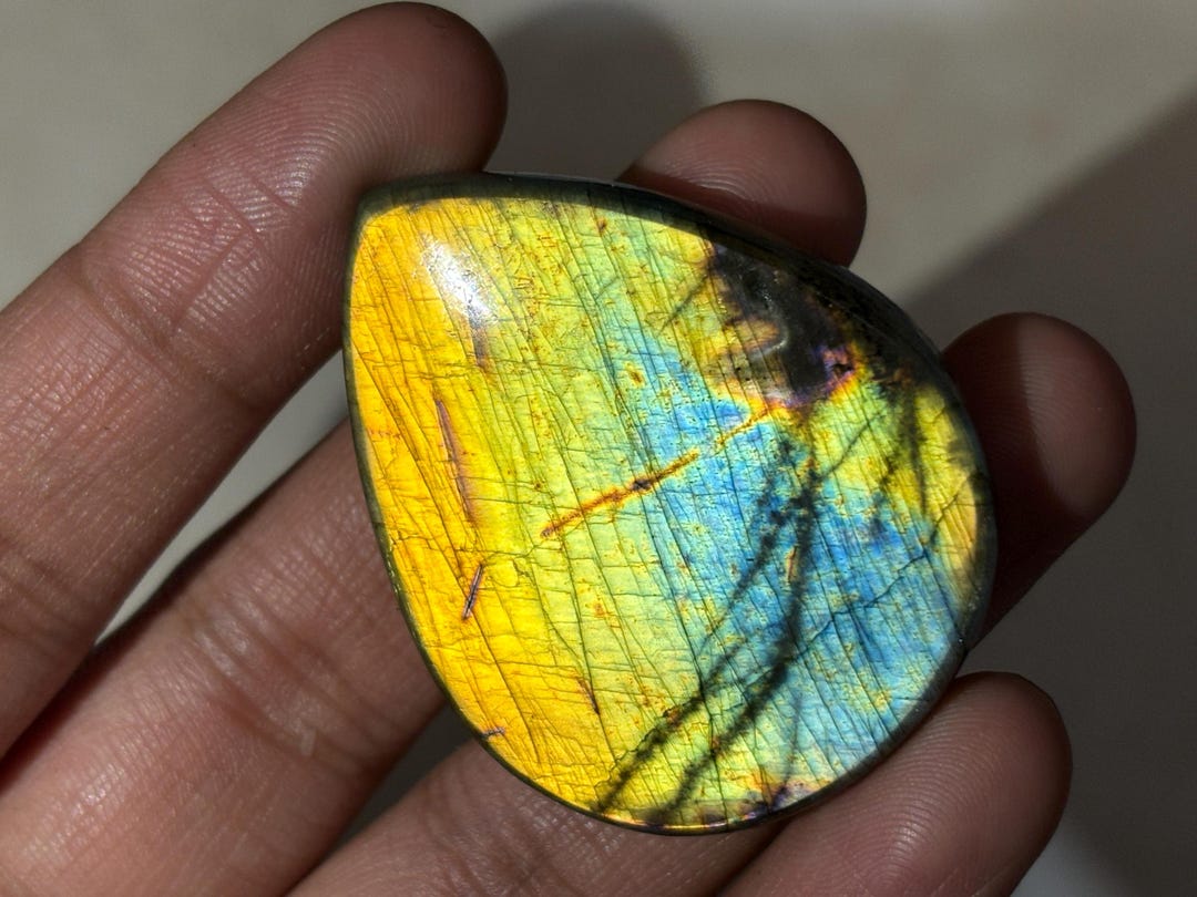 Spectrolite Color Spectrolite Cab Rare Finish Labradorite Gemstone With Vibrant Play of ...