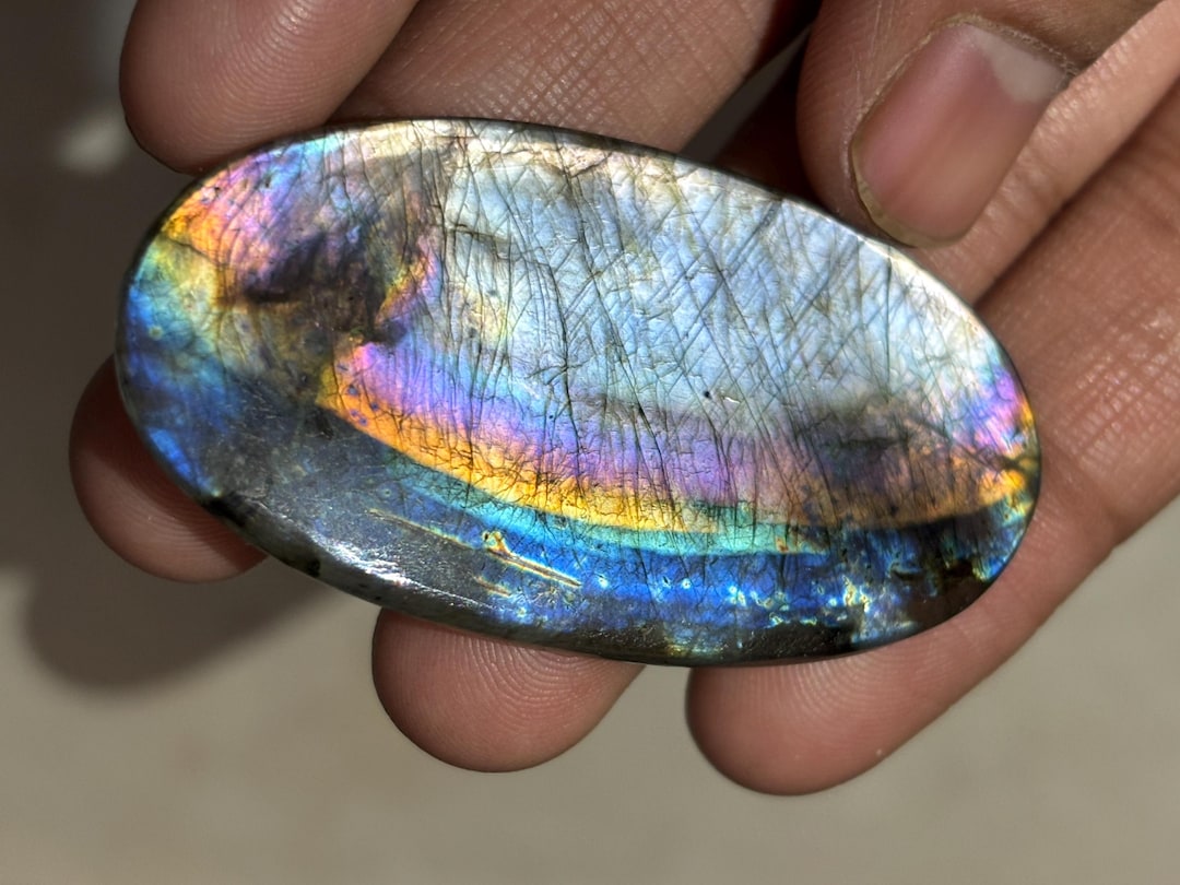 Spectrolite Color Spectrolite Cab Rare Finish Labradorite Gemstone With Vibrant Play of ...