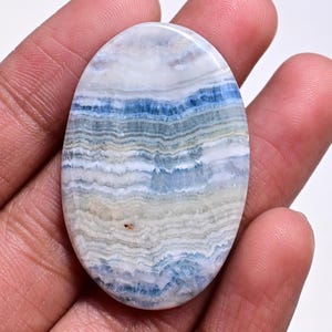 Blue Scheelite Cabochon - 54 ct. Natural Scheelite Gemstone 41mm, Polished Healing Crystal for Jewelry Making, Unique Collector’s Stone