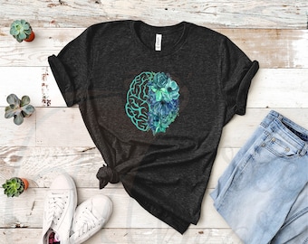 Floral Brain Shirt, Mental Health T-Shirt, Chemical Imbalance Graphic Tee, Gift for Partner Friend Sibling Parent