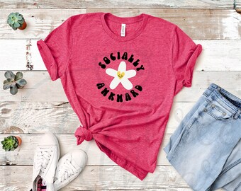 Socially Awkward Daisy Shirt, Mental Health T-Shirt, Funny Sarcastic Graphic Tee, Gift for Partner Friend Sibling Parent