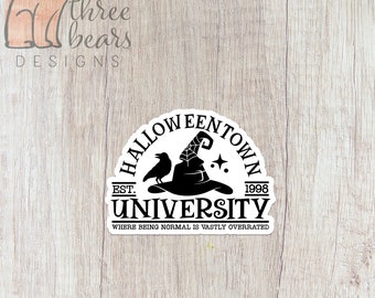 Witchy Halloweentown University Sticker, Halloweentown Movie Vinyl Stickers, Witch Decal, Spooky Season Waterproof Sticker | INDOOR USE ONLY