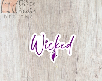 Purple Wicked Sticker, Spooky Season Vinyl Stickers, Halloween Decal, Witchy Waterproof Sticker | INDOOR USE ONLY