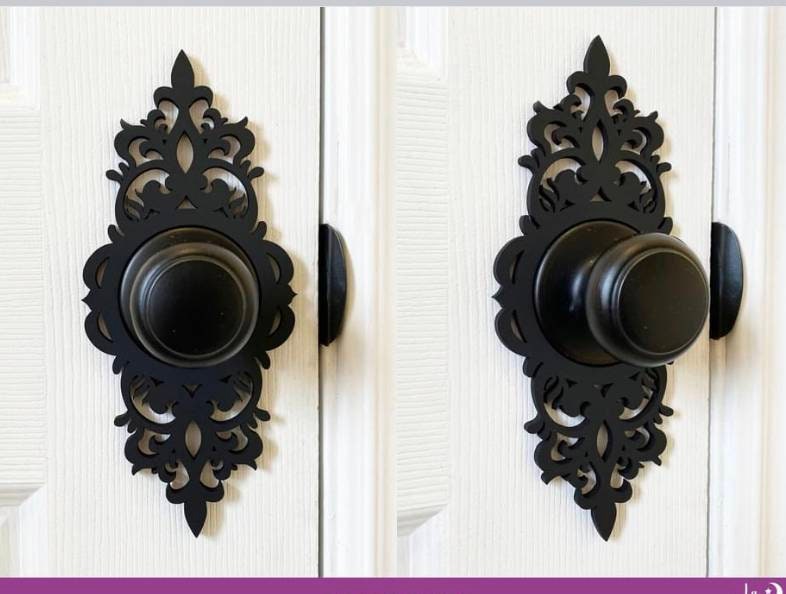Door Knob Handle Decorative Plates 2 Pack Black Home Decor Etsy
