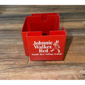 Vintage 1987 Johnny Walker Red Bar Caddy Red Scotch 5.5" Tall 7.5" Wide image 3