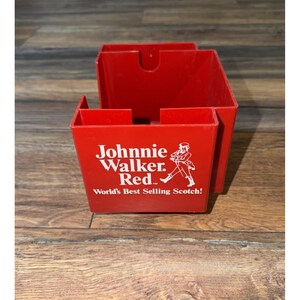 Vintage 1987 Johnny Walker Red Bar Caddy Red Scotch 5.5" Tall 7.5" Wide image 5