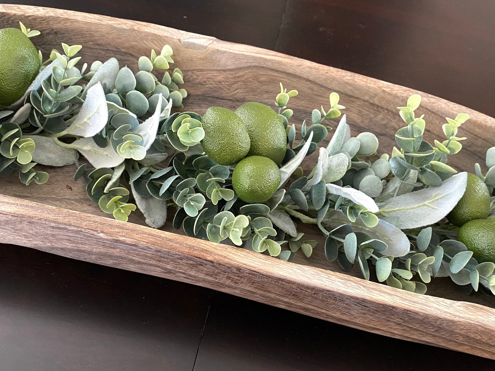 Dough Bowl Greenery Eucalyptus Lambs Ear Dough Bowl Garland Etsy