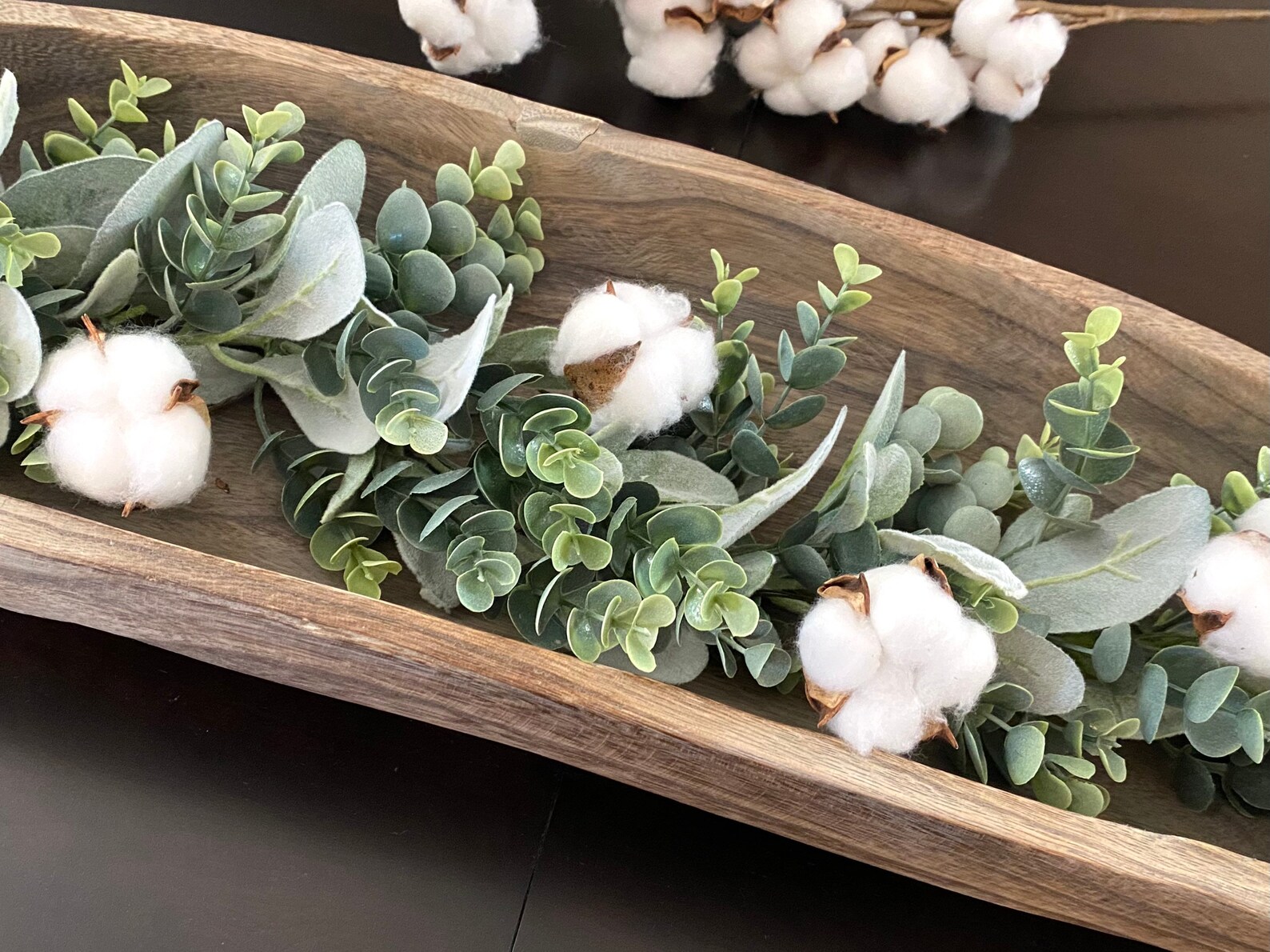 Dough Bowl Greenery Eucalyptus Lambs Ear Dough Bowl Garland Etsy
