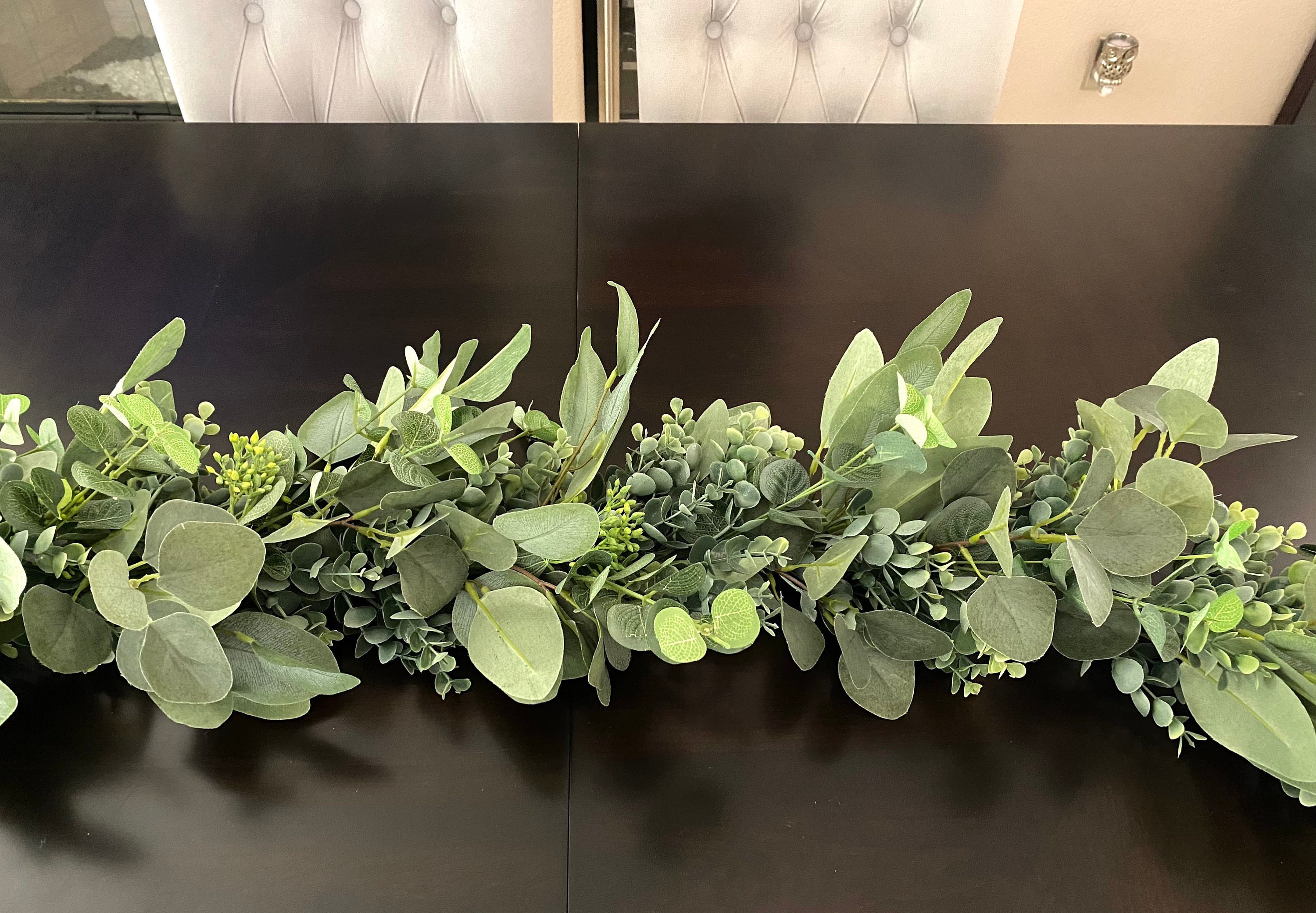 Faux Eucalyptus Garland Mantle Decoration Greenery Garland Etsy