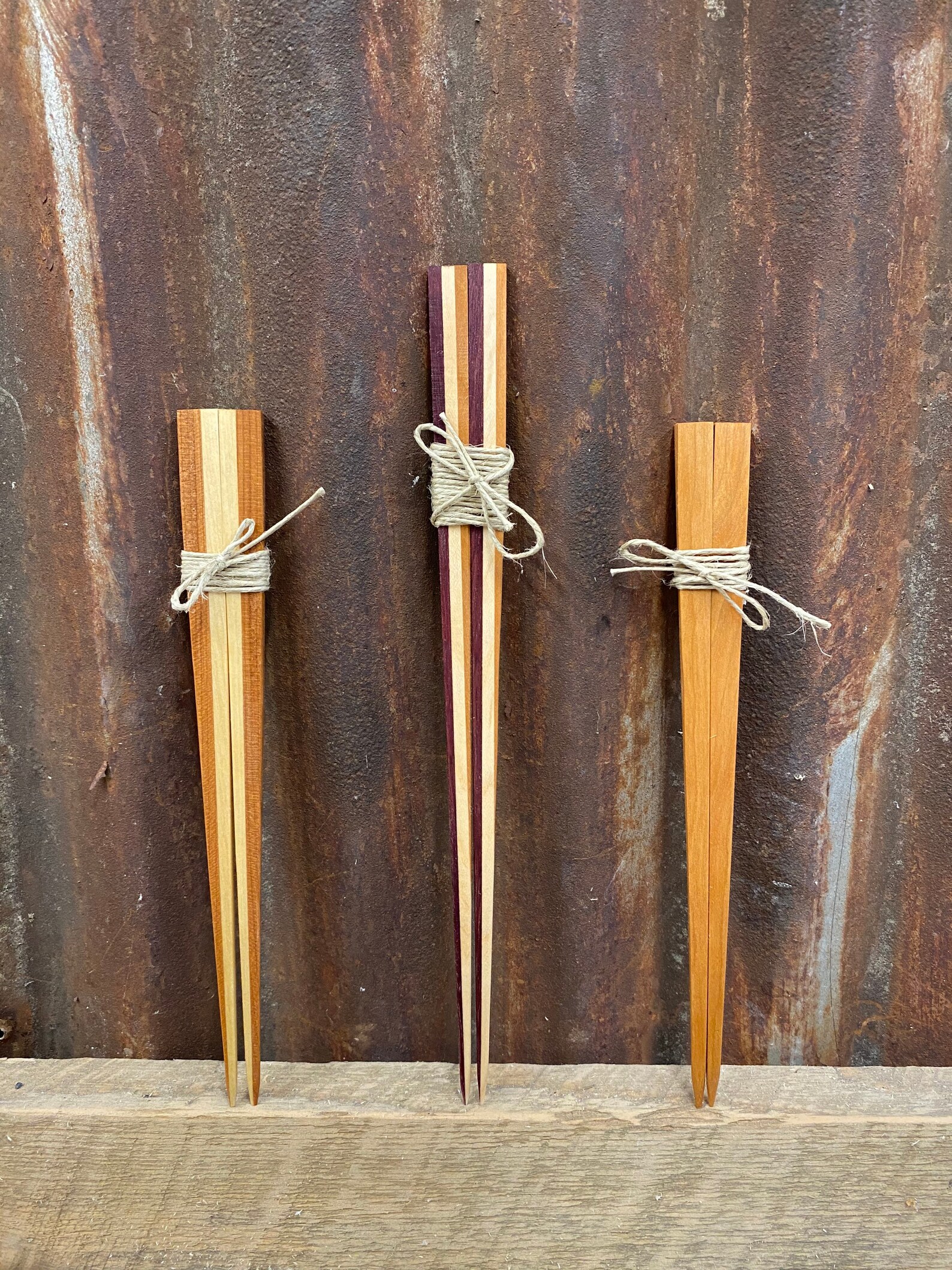 Handmade chopsticks from upcycled hardwood Etsy