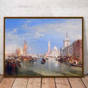 Venice: The Dogana and San Giorgio Maggiore William TURNER Artwork Print on Canvas Artwork Fine Art Reproduction, Wall Decor for Living Room