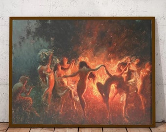 Fire Dance Art Print by Joseph Tomanek, Witches Wood Nymphs 224