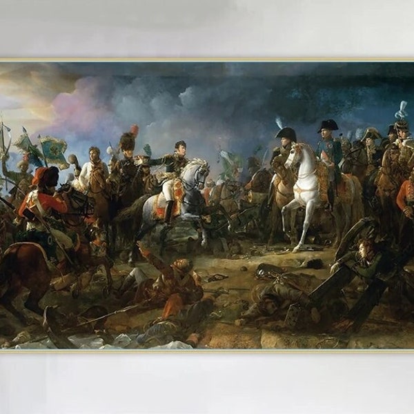 Military Art Francois Gerard The Battle of Austerlitz Painting Canvas History Art Print Wall Decor, Wall Art, Napoleonic Prints