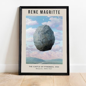 Rene Magritte Poster - The Castle In The Pyrenees, Exhibition Poster, Printed Wall Art, Horse Wall Decor, Famous Wall Art Surrealism Decor