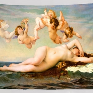 Classical Art Painting Tapestry Birth of Venus, 1863 Alexandre Cabanel Renaissance Wall Decor Wall Art Aesthetic Wall Hanging Tapestries