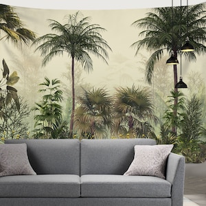 Green Plants Tapestry Wall Hanging Tropical Tapestries Jungle Wall Decor for Living Room, Bedroom, Dorm