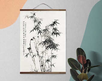 Bamboo Ink Painting, Hanging Wall Scroll, Antique Chinese Art - Zheng Xie Art Print, Asian Wall Art, Wall Decor, Bamboo Print