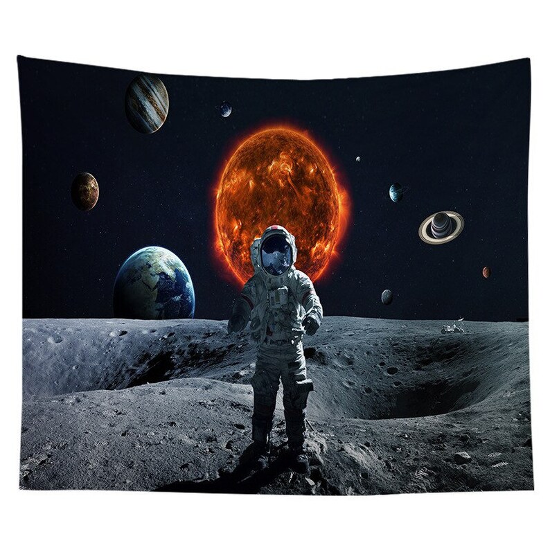 Astronaut Tapestry Wall Hanging Moon Landscape Wall Etsy