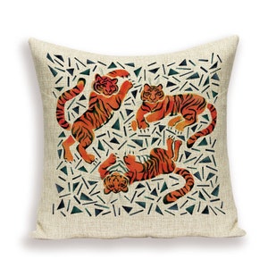 Tiger Cushion Cover - Tigers - Square 18 x 18 Inch Throw Pillow Cover - Pillow Case