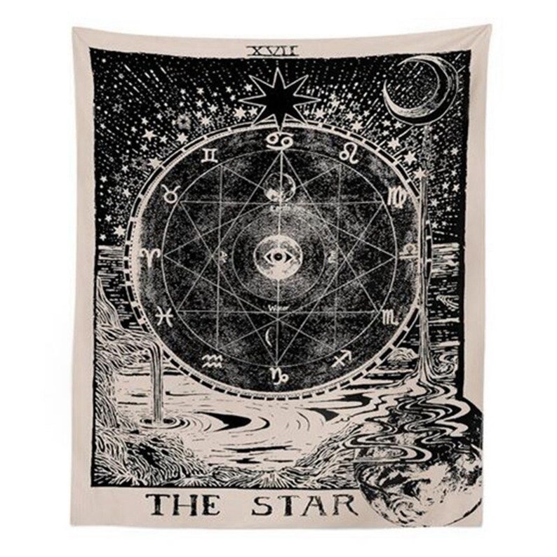 The Star Tarot Card Tapestry Wall Hanging Retro Art Tapestries Etsy