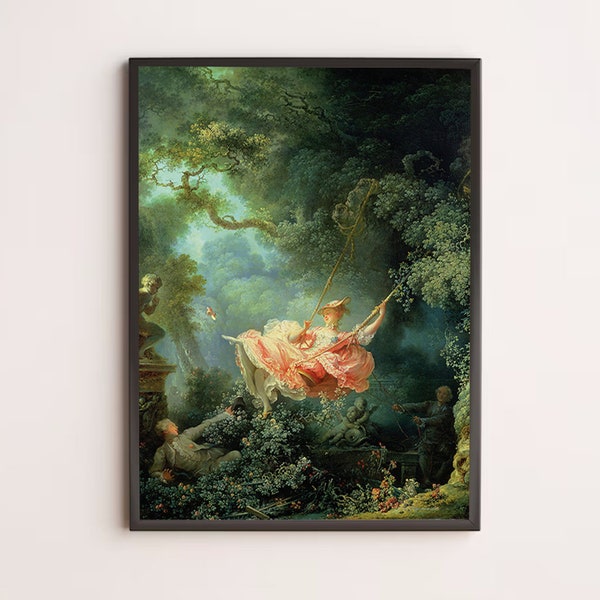 The Swing, Jean Fragonard, Rococo Portrait Painting, Classical Art Print, Canvas Print, Fine Wall Art, Wall Decor