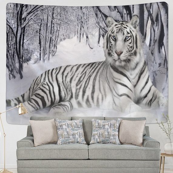 Tiger Tapestry White Tiger Wall Tapestry Wall Hanging Home Decor