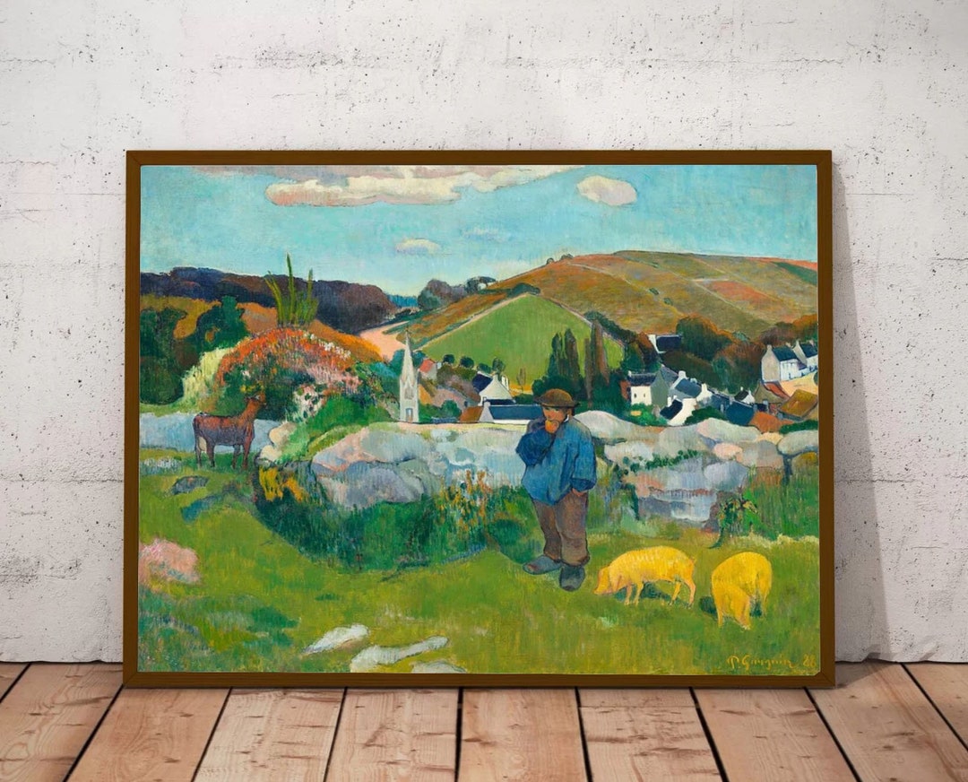 Countryside Wall Art Village Landscape the Swineherd Paul Etsy