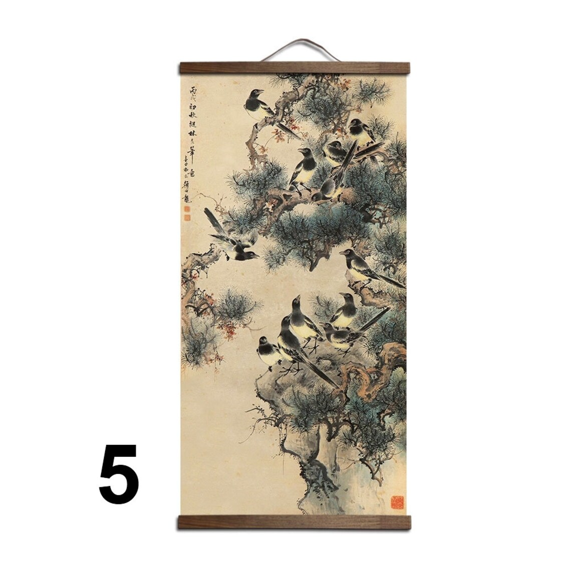 Chinese Vintage Painting Wall Decor Wall Hanging Art Print Etsy