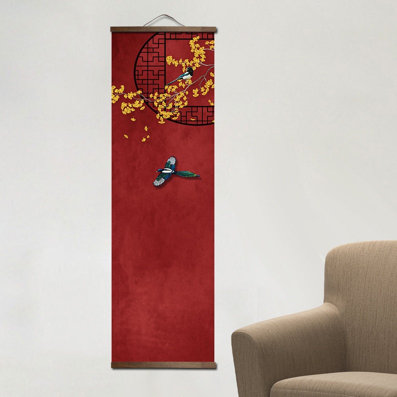 Wall Scroll Wall Decoration Birds and Flowers Cherry Blossom - Etsy