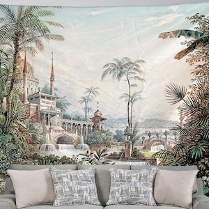 Tropical Tapestry Wall Hanging Retro Art for Home Dorm Living Room Decor