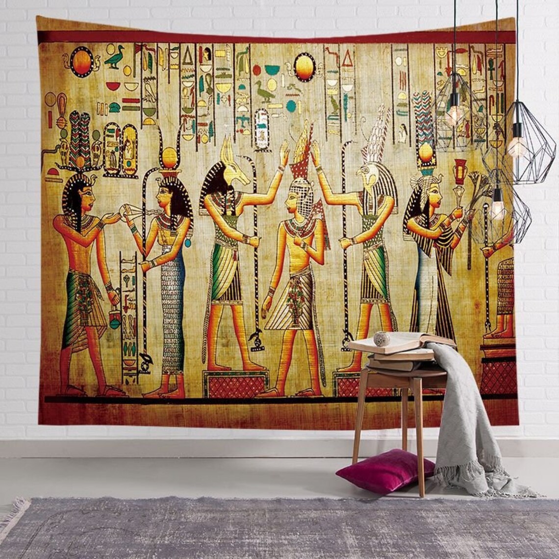 Tapisserie égyptienne en laine - kilim tissé à la main au mur