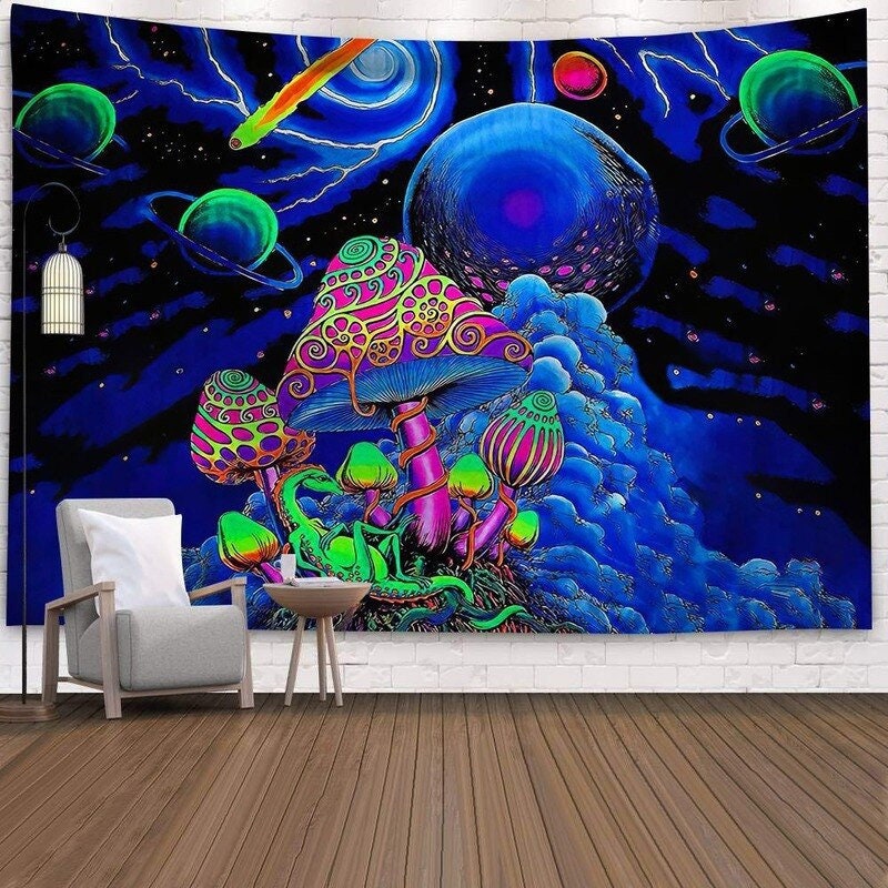 Magic mushroom tapestry hotsell