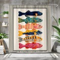 Fish Shower Curtain, Coastal Bathroom Decor, Nautical Bath Curtain, Colorful Marine Life Bathroom Style, Beach House Decor product logo