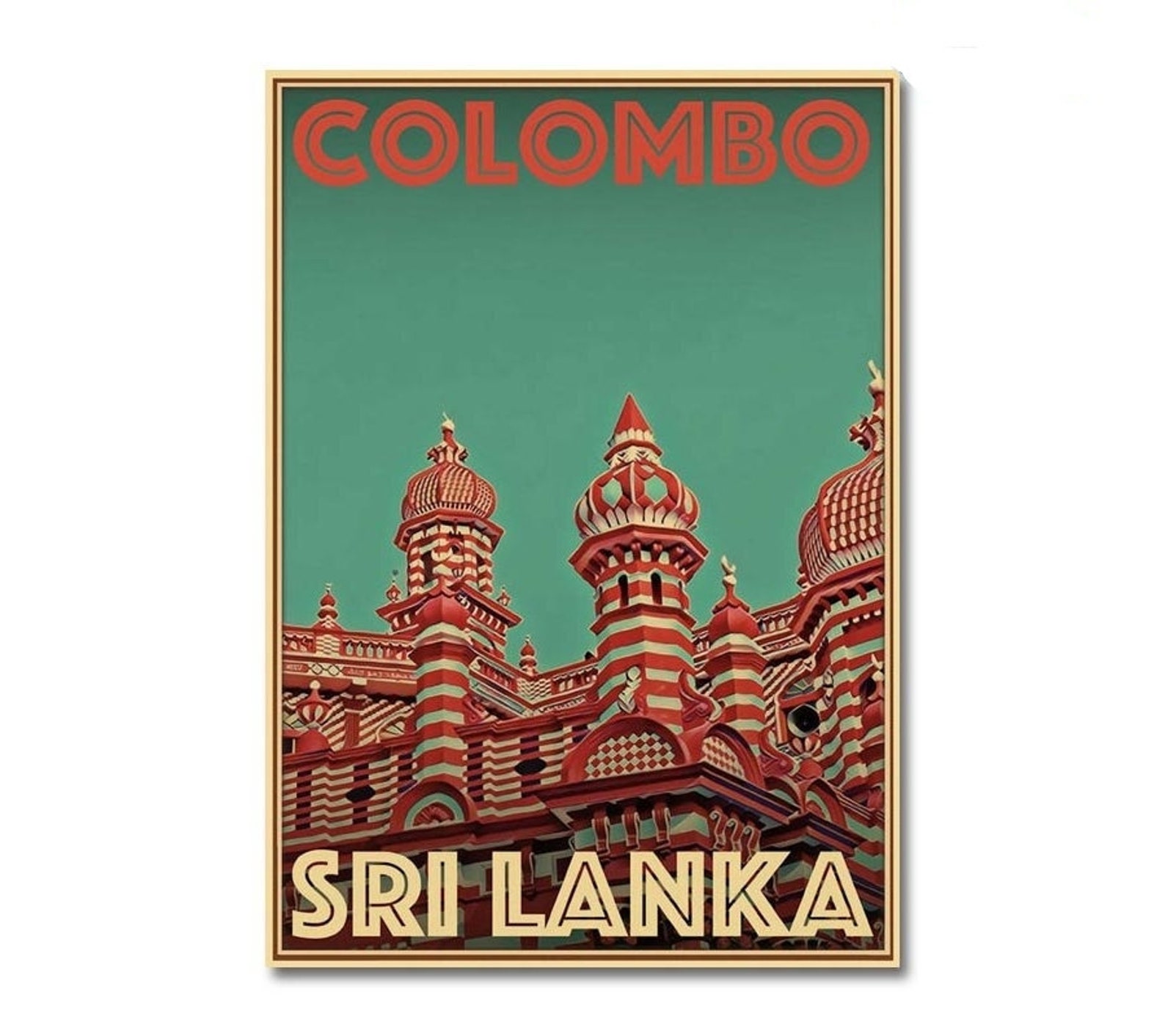 Colombo Sri Lanka Travel Poster Wall Art Vintage Travel Etsy