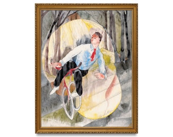 Charles Demuth  - In Vaudeville, Bicycle Rider - Canvas Print, Watercolor Painting, Wall Art for Living Room, Bedroom, Dorm