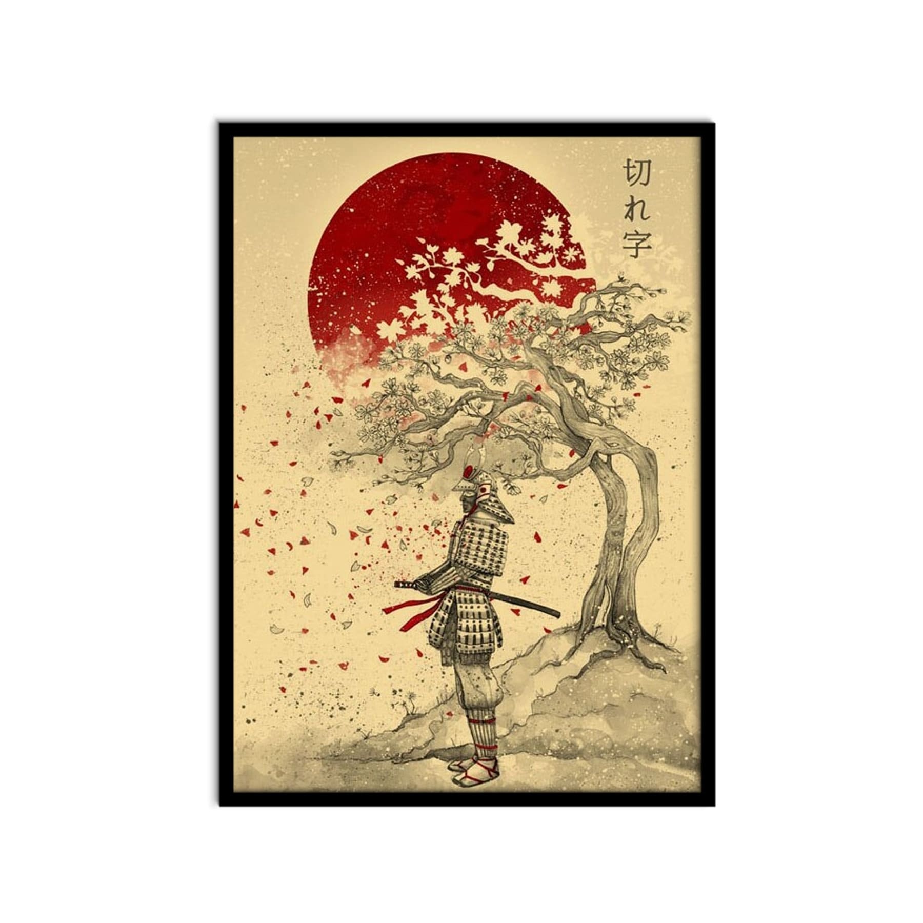 Samurai Poster Vintage Japanese Style Posters Cherry Blossom Etsy
