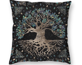 Cushion Cover Polyester Tree Of Life Decorative Pillow Cover Cushion Cover Polyester Tree Of Life Decorative Pillow Cover