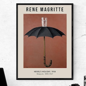 Rene Magritte Poster - Hegel&#39;s Holiday, Exhibition Poster, Printed Wall Art, Canvas Wall Decor, Famous Art Surrealism Modern Trendy Decor
