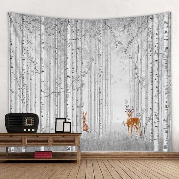 Birch Tree Tapestry Aspen Forest Wall Tapestry Nature Wall Hanging Tapestries for Bedroom Living Room Dorm
