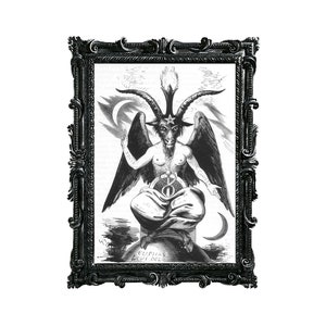 The Sabbatic Goat,the Goat of Mendes, Baphomet, Eliphas Levi Famous Illustration, Symbol of Satanism, Canvas Print Wall Art Devil Wall Decor