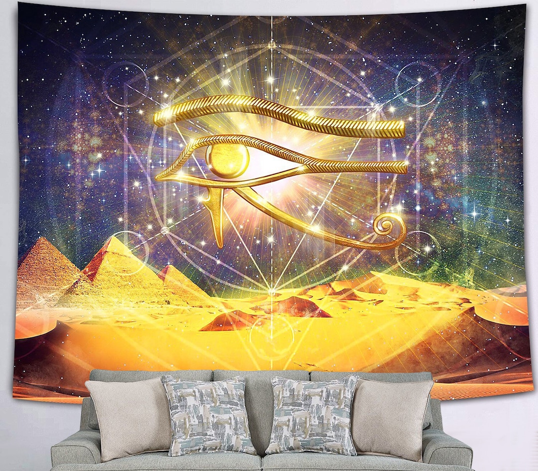 Eye of Horus Tapestry Ancient Egyptian Wall Decor Metatrons Etsy
