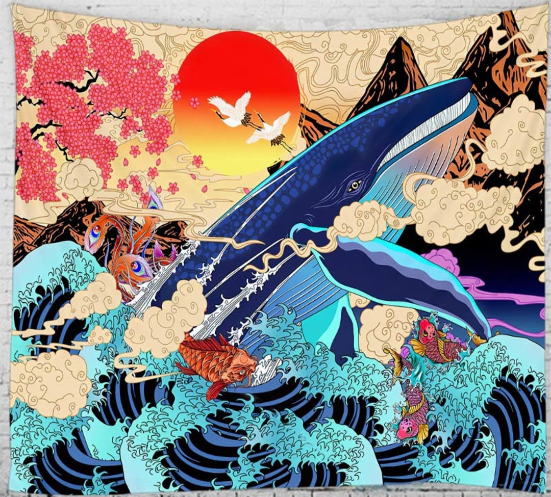 Japanese wave painting tapestry new arrivals