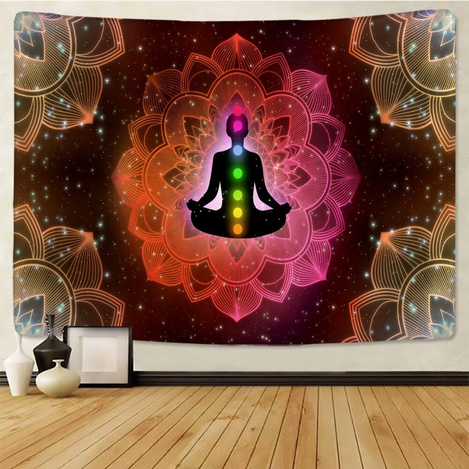 Seven Chakra Tapestry Yoga Meditation Tapestries Wall Hanging Etsy