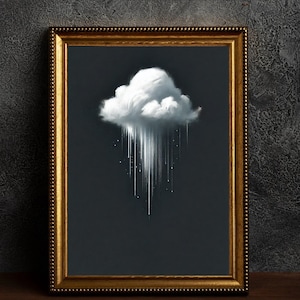 Dark Moody Cloud Wall Art, Dark Academia Decor, Romantic Cottagecore, Canvas Print, Gothic Home Decor, Cloud Art Print