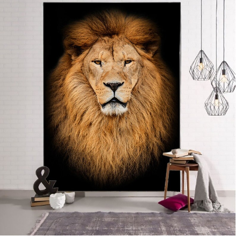 Lion Tapestry Wall Hanging Lion Tapestries for Bedroom Room Etsy